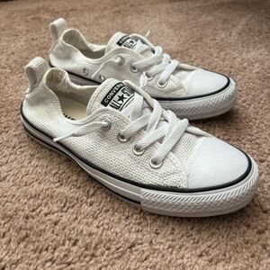 White Converse slip on Chuck Taylors
